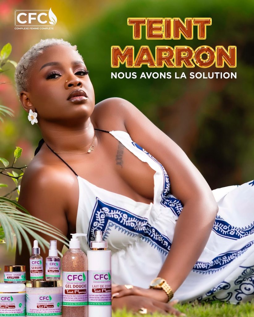 Présentation de la gamme CFC Teint Marron avec un mannequin